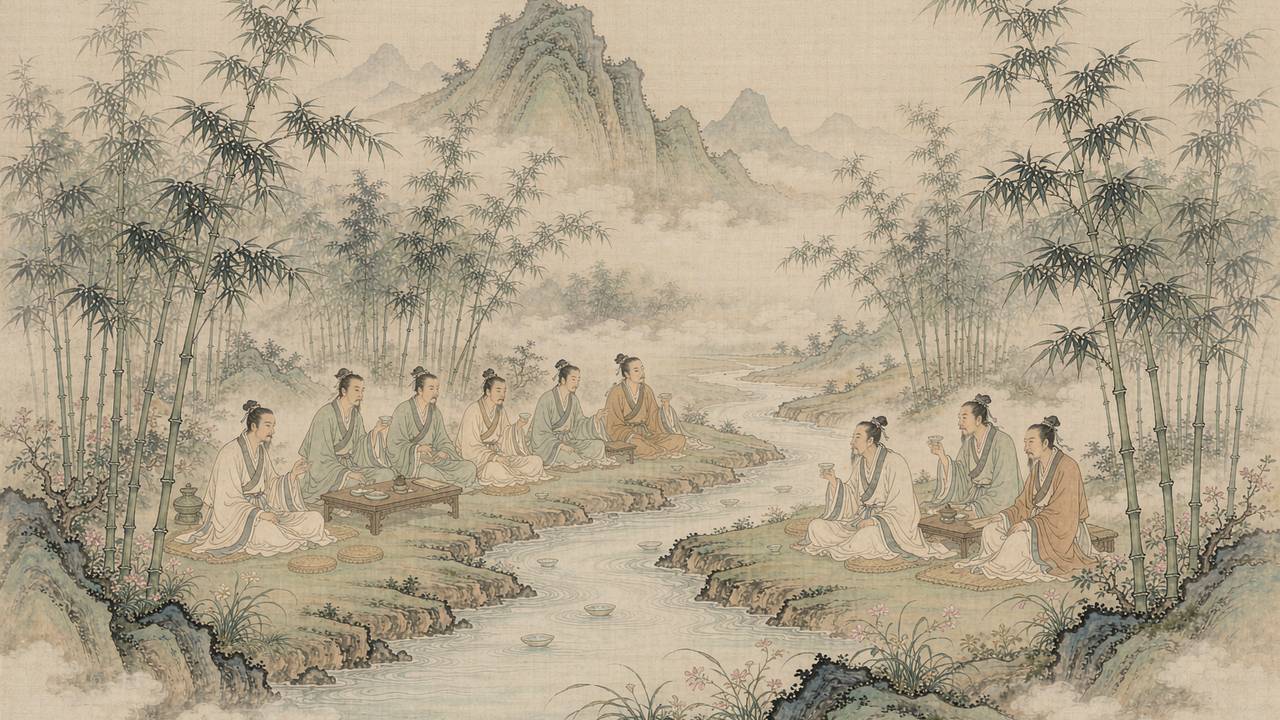 东晋时代意象图（AI 想象复原）