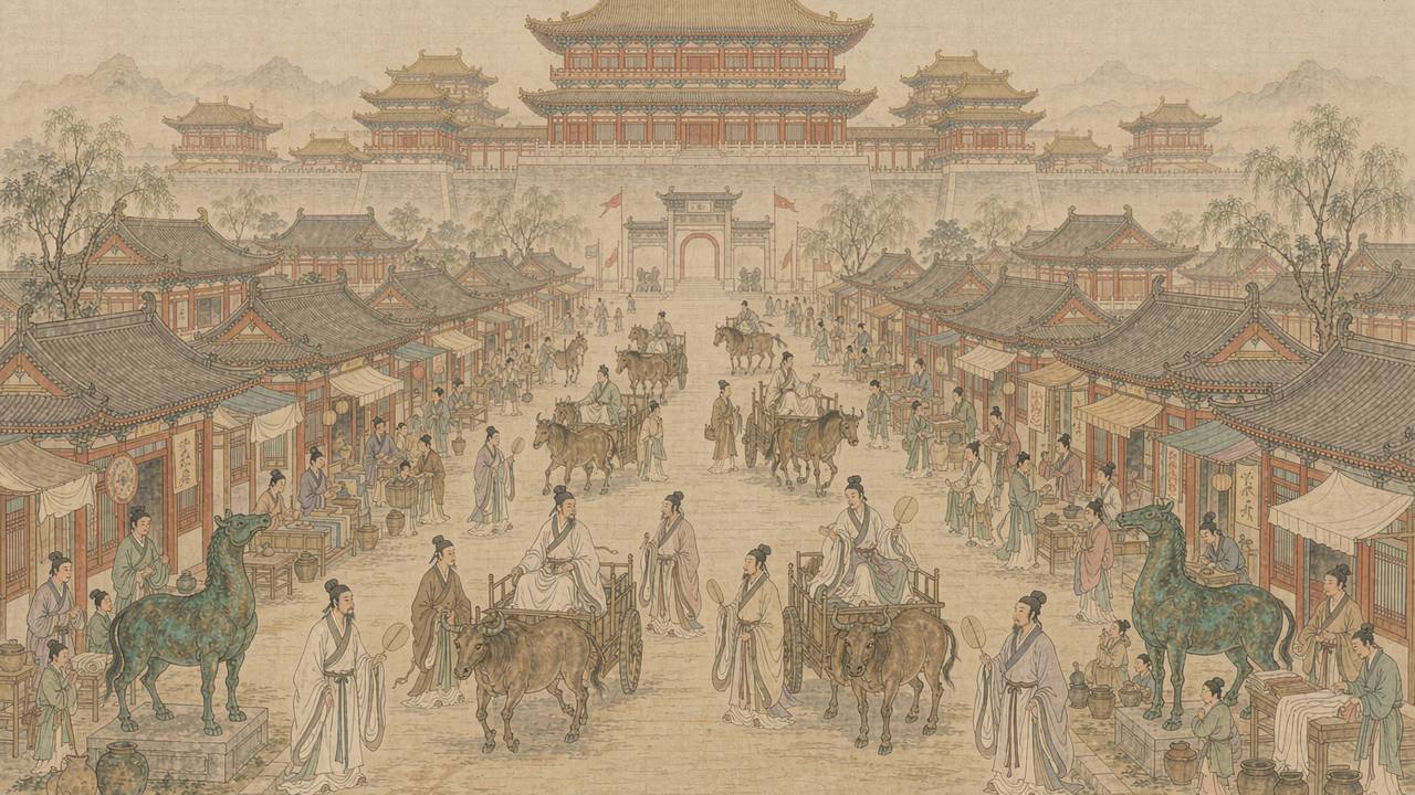 西晋时代意象图（AI 想象复原）