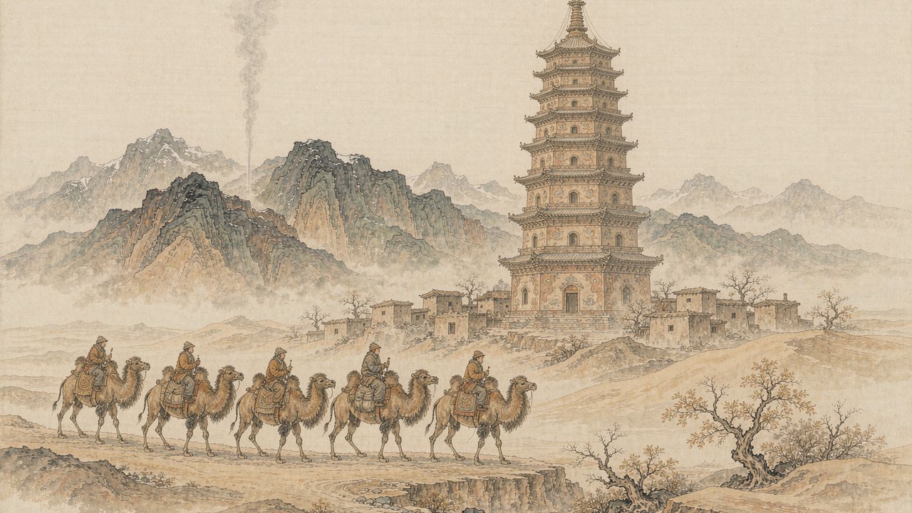 西夏时代意象图（AI 想象复原）