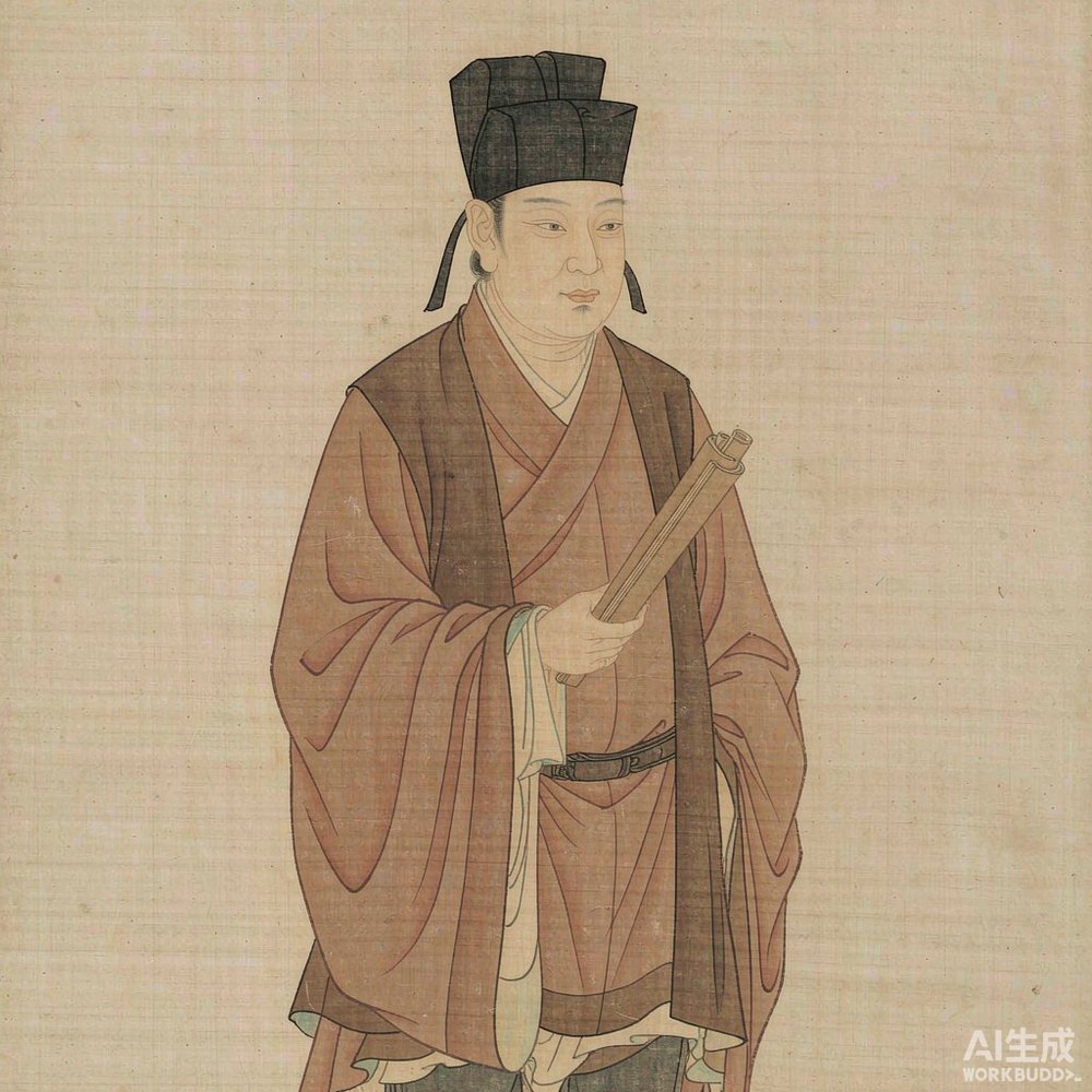沈约（AI 想象复原像）