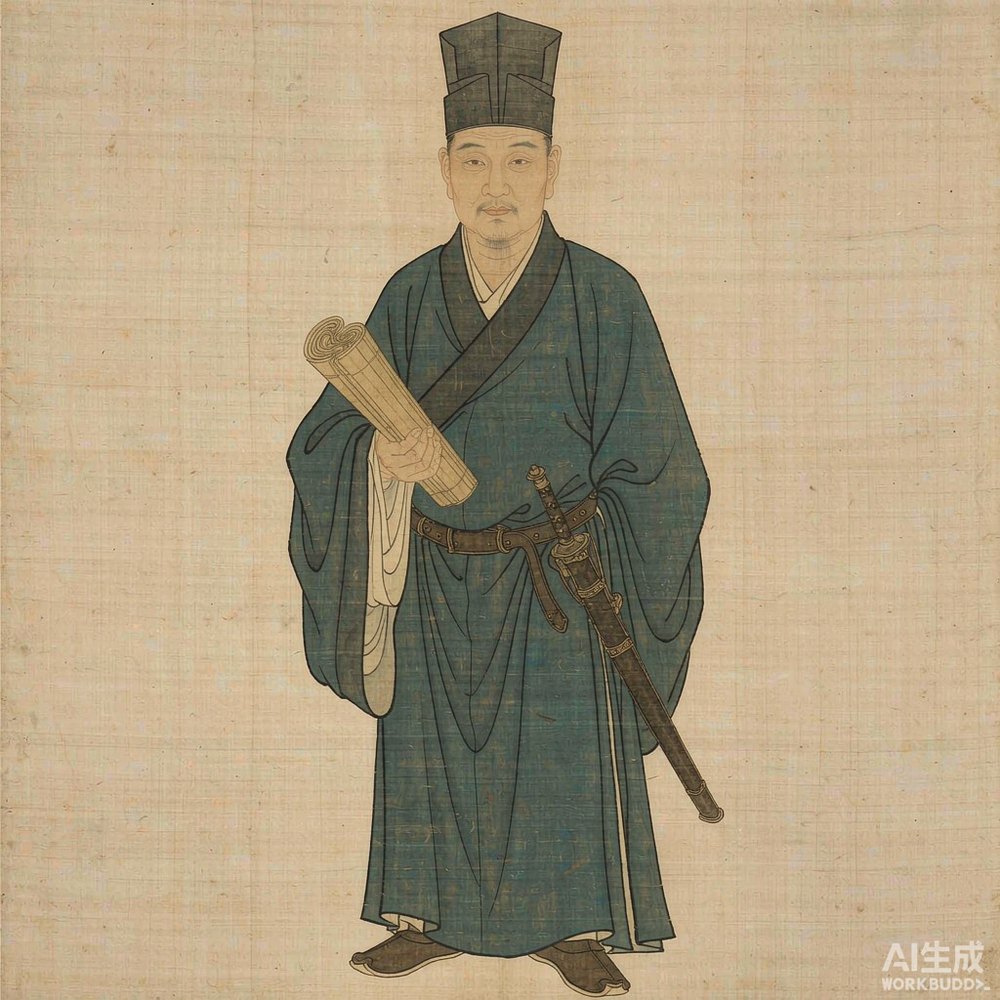 孟子（AI 想象复原像）