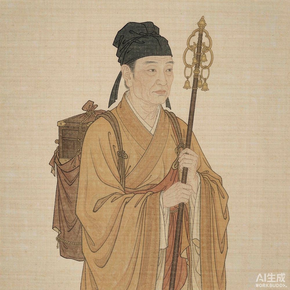 玄奘（AI 想象复原像）